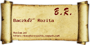 Baczkó Rozita névjegykártya